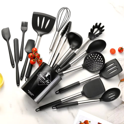 12PCS Food Grade Silicone Kitchen Cookware Utensils 