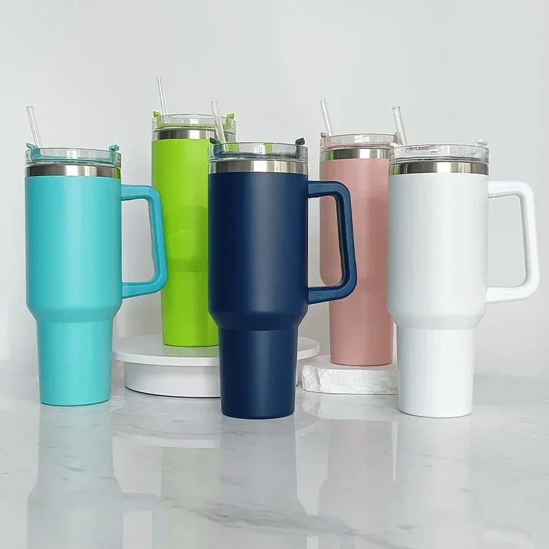 40Oz Mug Tumbler with Handle Insulated Tumbler with Straw 