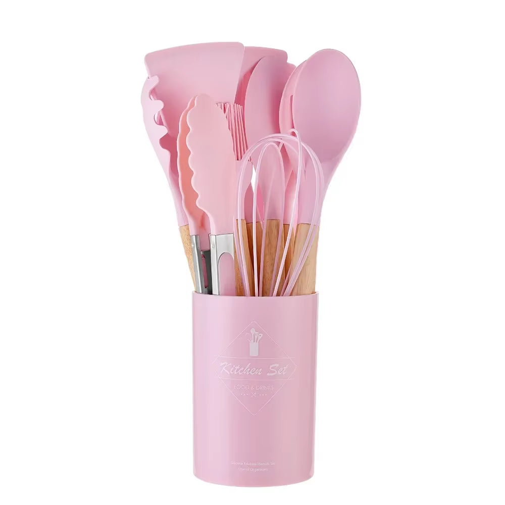 12PCS Food Grade Silicone Kitchen Cookware Utensils 