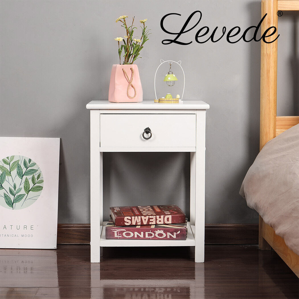 Levede 1X Bedside Tables Drawers Side End Table Storage Cabinet Nightstand