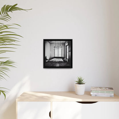 BED BLACK and WHITE Fine Art Photography Canvas Prints with Frames