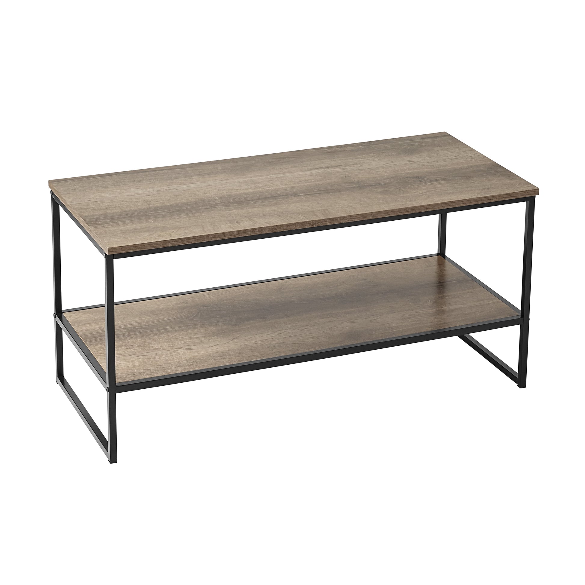 Contemporary 3 Piece Coffee Table, Rustic Brown