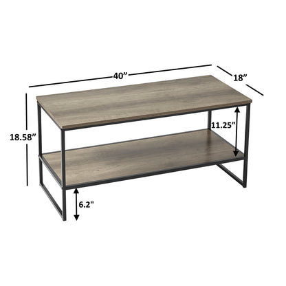 Contemporary 3 Piece Coffee Table, Rustic Brown