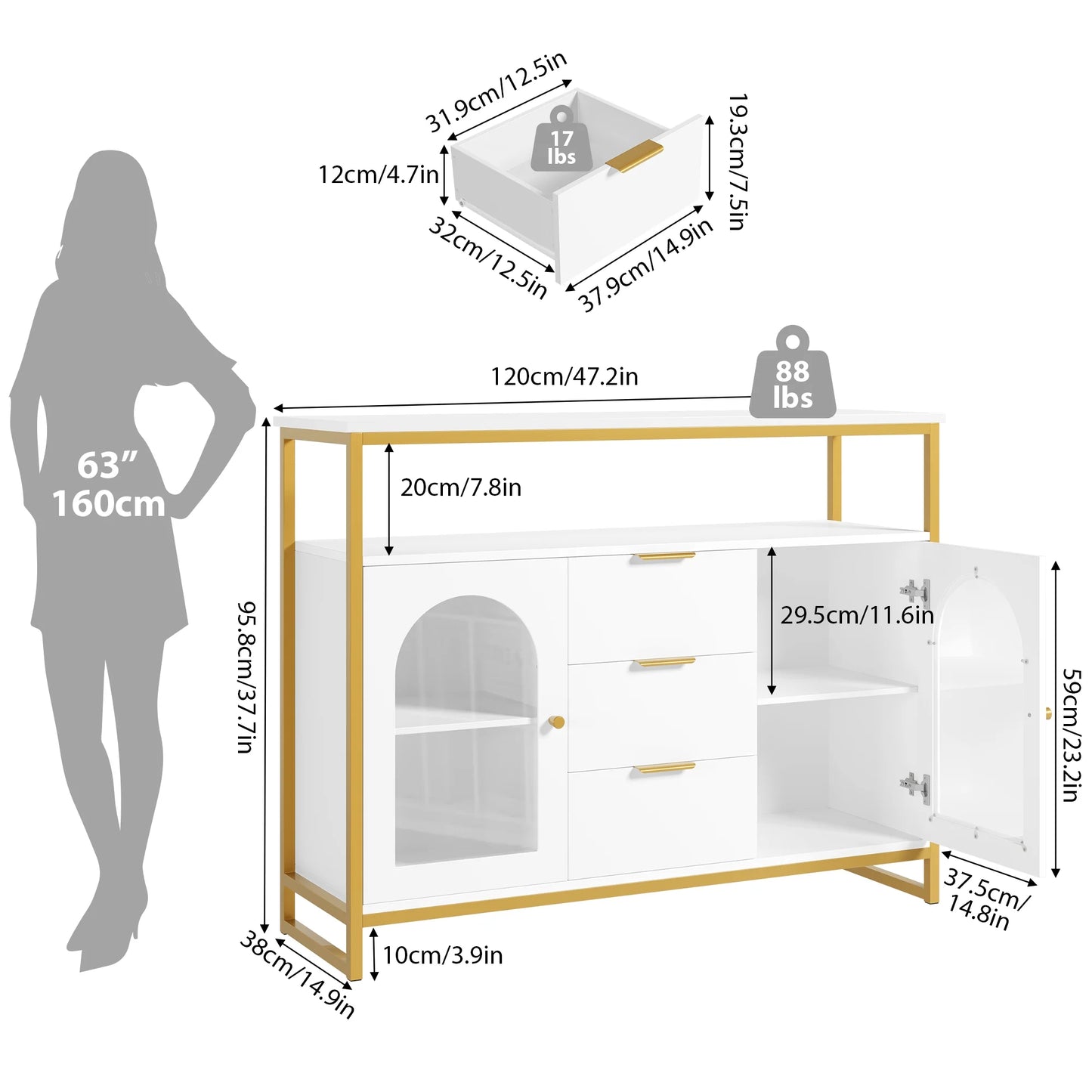 White Buffet Cabinet 