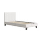 Bed Frame Single Size Boucle Fabric Mattress Base Platform Wooden