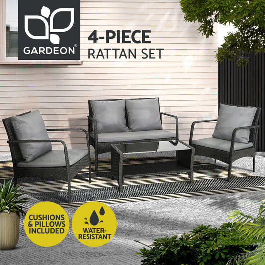 Gardeon Outdoor Furniture Lounge Table Chairs Garden Patio Wicker Sofa Set