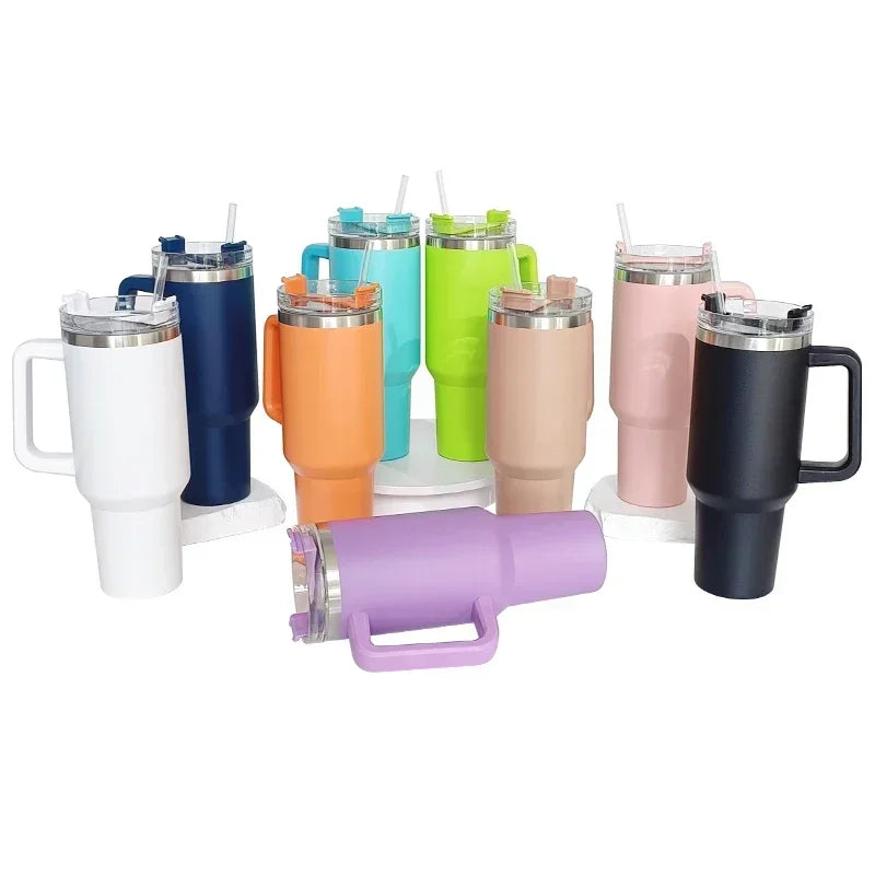 40Oz Mug Tumbler with Handle Insulated Tumbler with Straw 