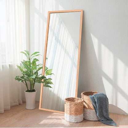 Full Length Mirror Solid Wood Frame Wall-Mounted Mirror