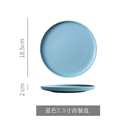 Nordic Ceramic Western Dinner Plate Steak Plate Creative Western Breakfast Plate Flat White Household Dinner Plate Dish