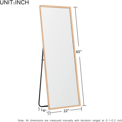 Full Length Mirror Solid Wood Frame Wall-Mounted Mirror