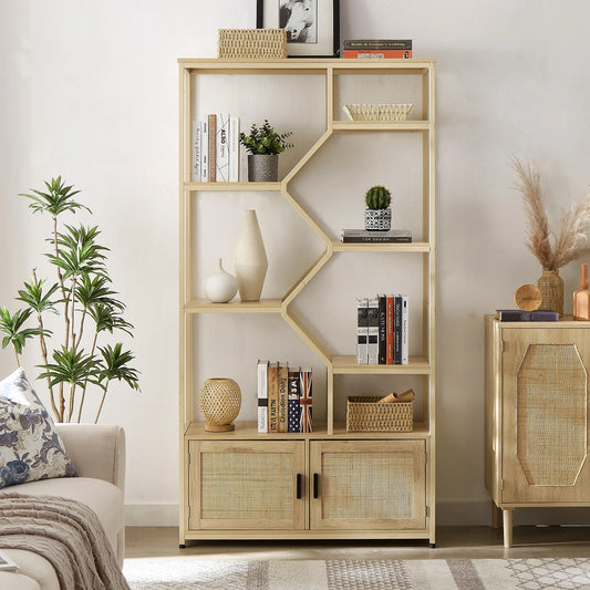 7 Tiers Rattan Bookshelf 