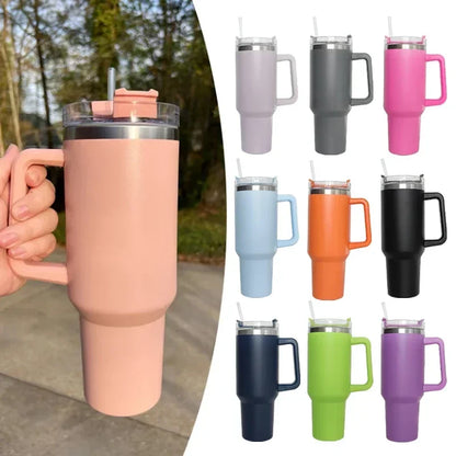 40Oz Mug Tumbler with Handle Insulated Tumbler with Straw 