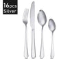 16Pcs Cutlery Set Stainless Steel Steak Cutlery Cutlery Western Cutlery Matte Dishwasher Safe Kitchen Tableware Set